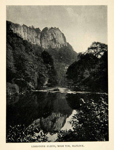 1902 Print High Tor Matlock Limestone Cliff England Scenery Landscape XGUC8