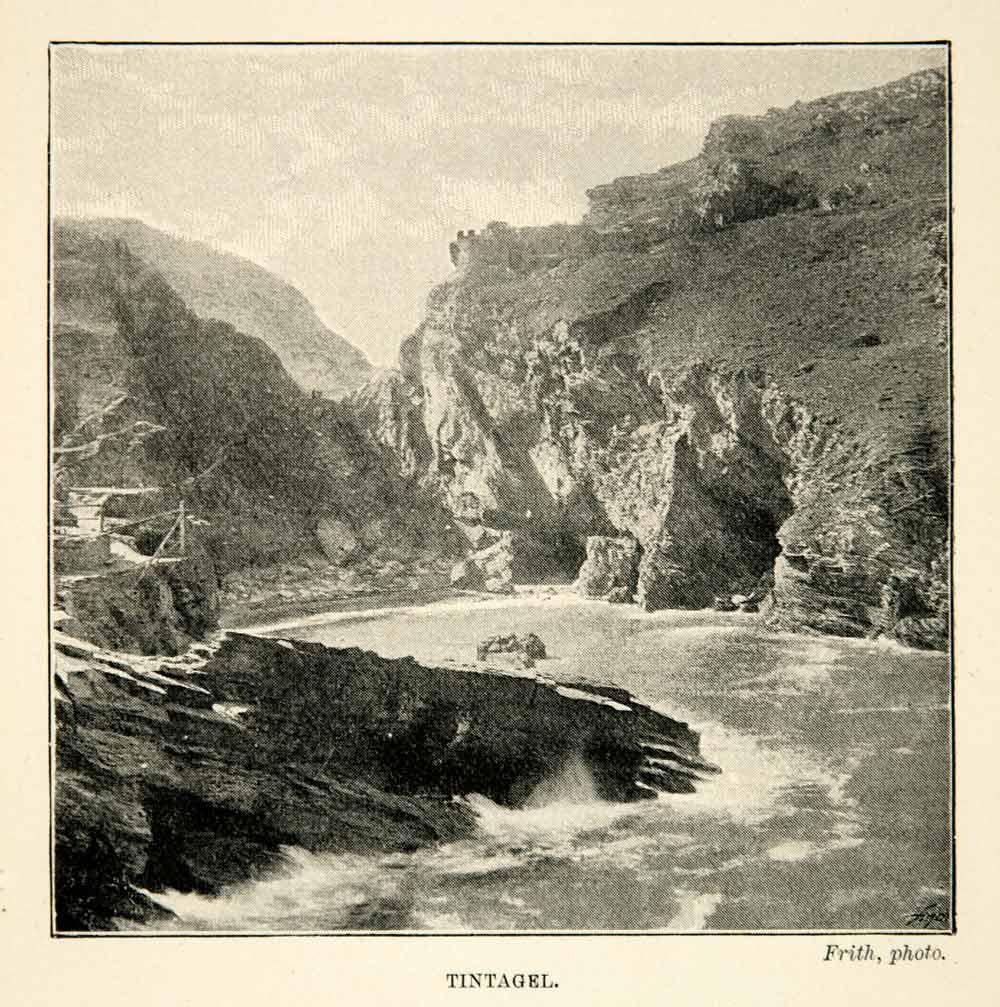 1902 Print Tintagel Cornwall England Landscape Atlantic Coast Cliffs Rock XGUC8