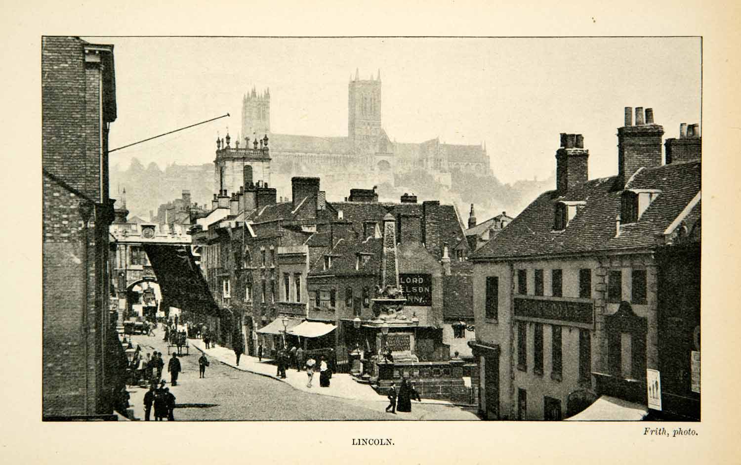 1902 Print Lincoln England Winter Cityscape Architecture Street Scene XGUC8
