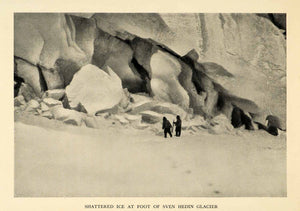 1936 Print Ice Sven Hedin Glacier Princess Marie Bay Ellesmere Canada XGV4