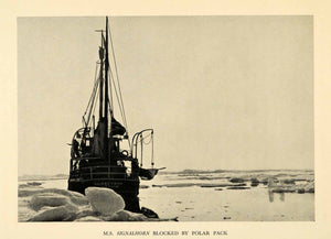 1936 Print MS Signalhorn Ship Glacier Snow Sailing Polar Iceberg Ice Shelf XGV4