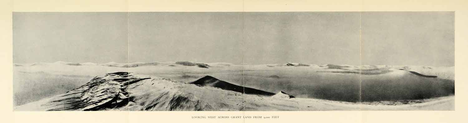 1936 Print Grant Land Mountain Landscape Glaciers Greenland Arctic Panorama XGV4
