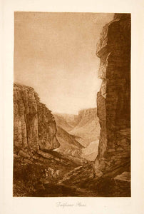 1887 Photogravure Zulfikar Pass Afghanistan Horses Valley Cliff Desert XGVA1