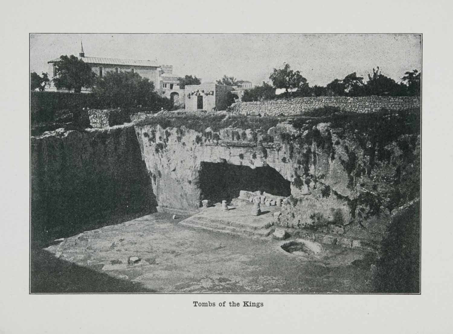 1915 Print Tombs Kings Jerusalem Holy City Rock Cut Archeology Historical XGVA4