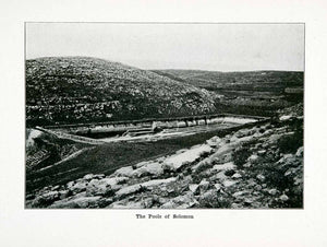 1915 Print Pools Solomon Historical Biblical Religion Middle East Landmark XGVA4