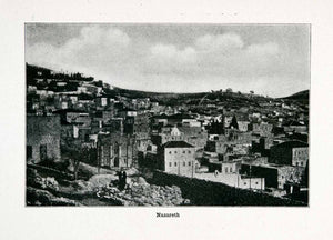 1915 Print Nazareth Biblical Holy Land Aerial View Religious Israel XGVA4