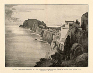 1900 Print Palace Augustus Punta Tragara Roman City Cliff Rome Hill XGVA6
