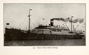 1924 Print United States Grace Liner USS Santa Teresa Kent Transport Ship XGVA7
