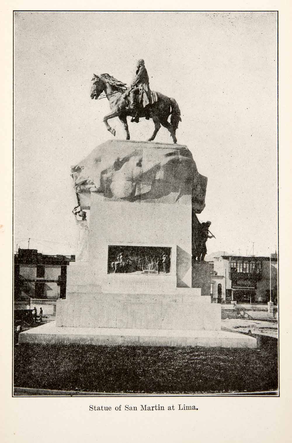1924 Print South America Statue San Martin Lima Peru Horse Monument XGVA7