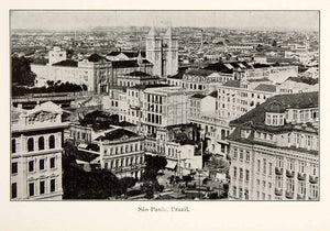 1924 Print South America Sao Paul Brazil City Building Cityscape XGVA7