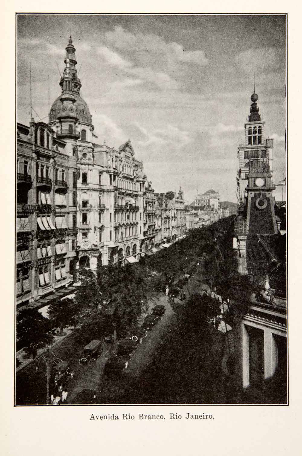 1924 Print South America Avenida Rio Branco Janeiro Brazil Cityscape XGVA7