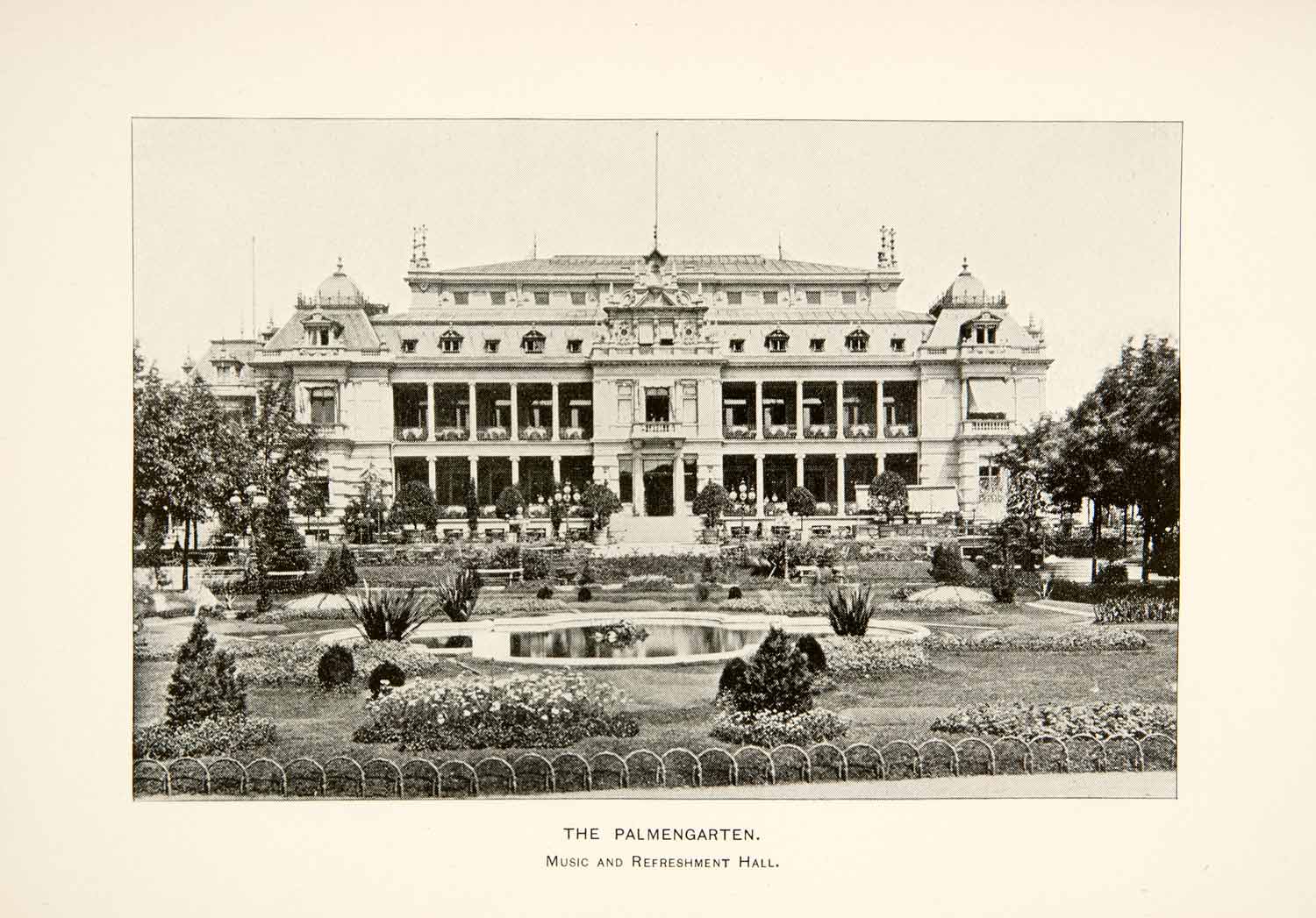 1890 Print Palmengarten FrankfuMain Music Refreshment Hall Botanical XGVA8