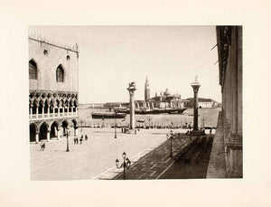 1896 Photogravure Piazzetta St. Mark San Giorgio Island Venice Italy XGVA9