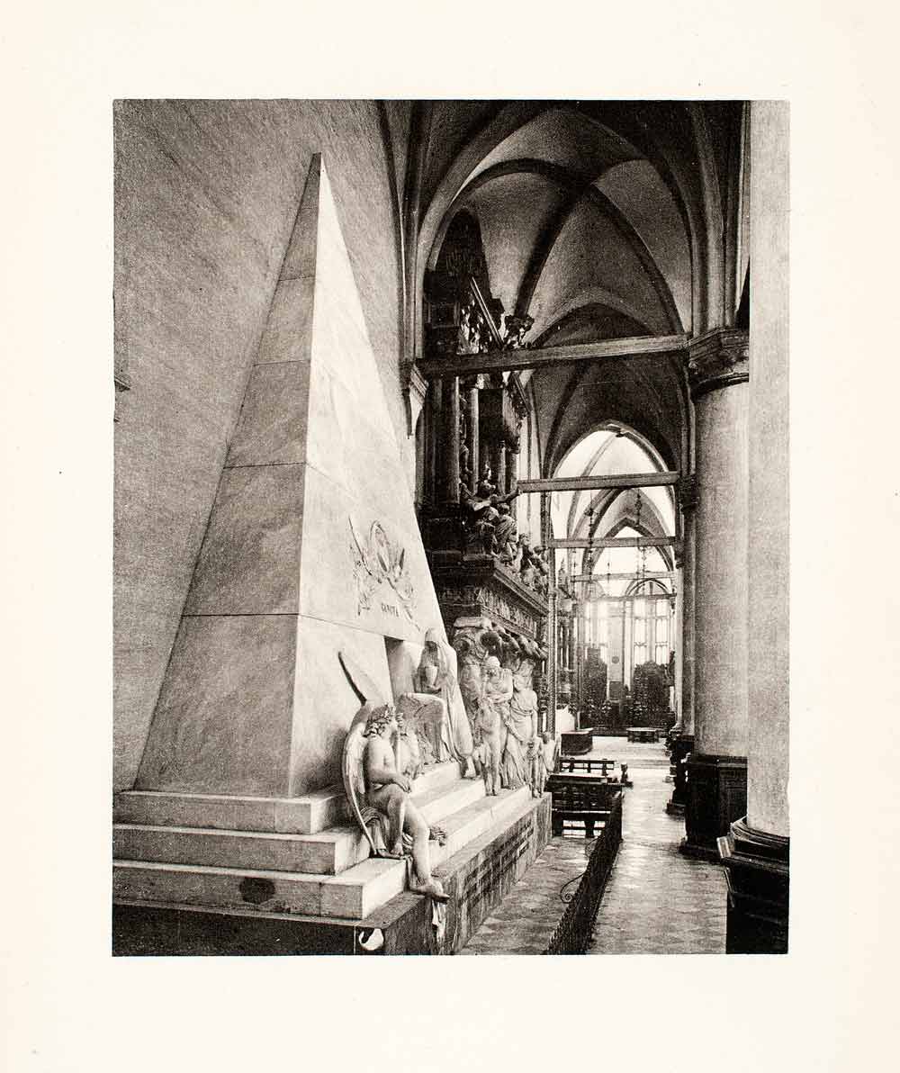 1896 Photogravure Church Dei Frari Monument Antonio Canova Statue Venice XGVA9