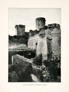 1903 Print Ancient Citadel Nepi Viterbo Lazio Italy Ruins Fortress XGVB1