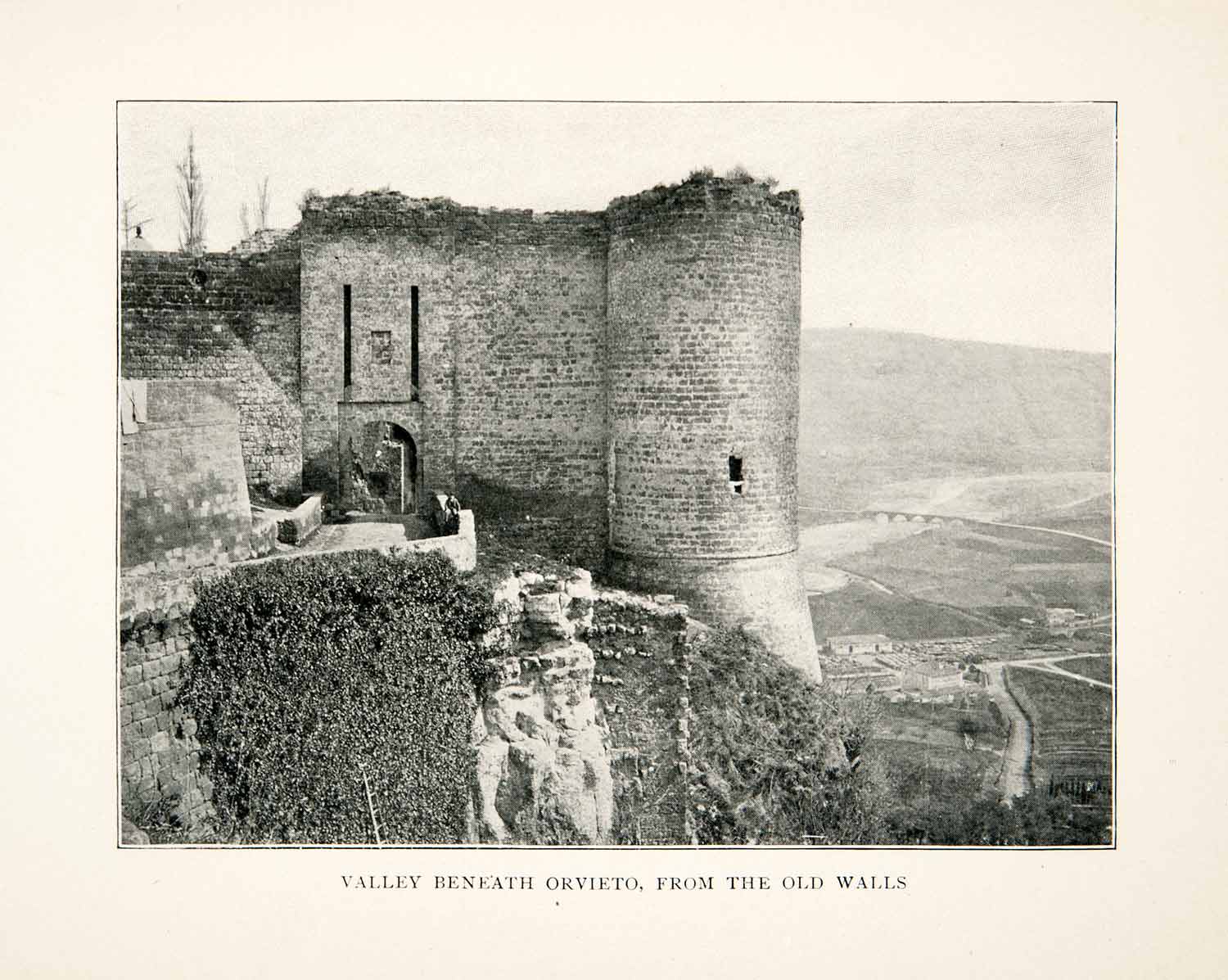 1903 Print Valley Orvieto Old City Wall Terni Umbria Italy Etruscan XGVB1