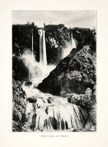 1903 Print Terni Umbria Italy Cascata Marmore Waterfall Velino Nera Rivers XGVB1