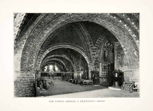 1903 Print Lower Church Basilica S Francesco Assisi Cathedral Vault XGVB1