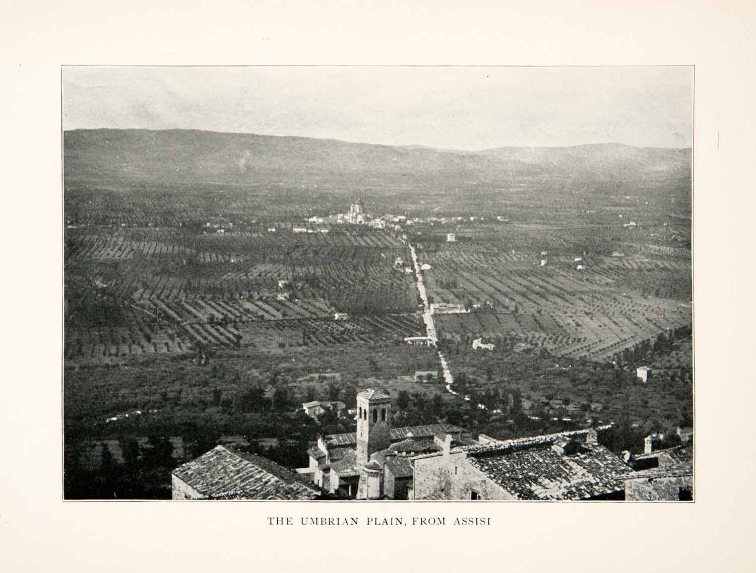 1903 Print Ubrian Plain Assisi Perugia Italy Landscape City Vineyard XGVB1