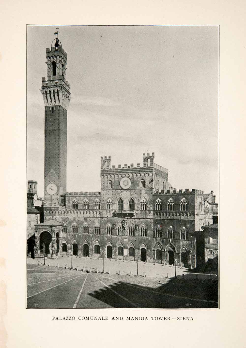 1903 Print Palazzo Comunale Torre Del Mangia Tower Public Square Cityscape XGVB1