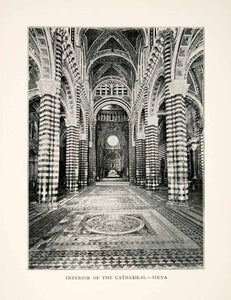 1903 Print Interior Santa Maria Assunta Siena Cathedral Tuscany Gothic XGVB1