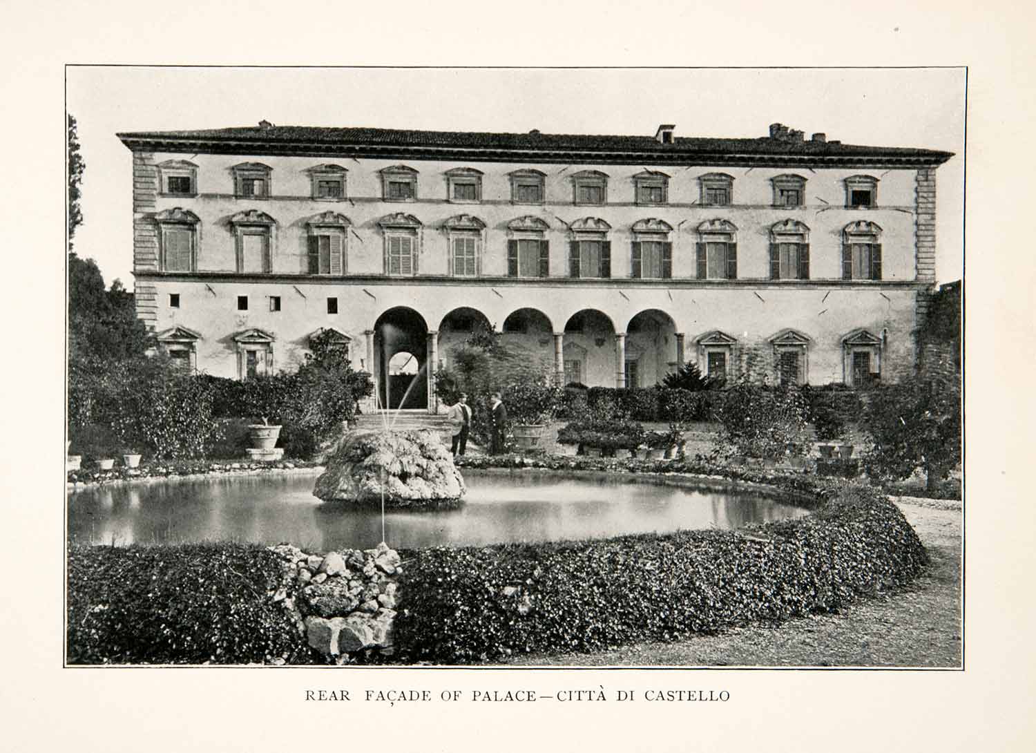 1903 Print Rear Facade Palace Citta Di Castello Perugia Umbria Italy XGVB1