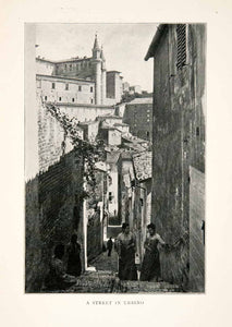 1903 Print Stone Street Ducal Palace Urbino Marche Italy Medieval Town XGVB1