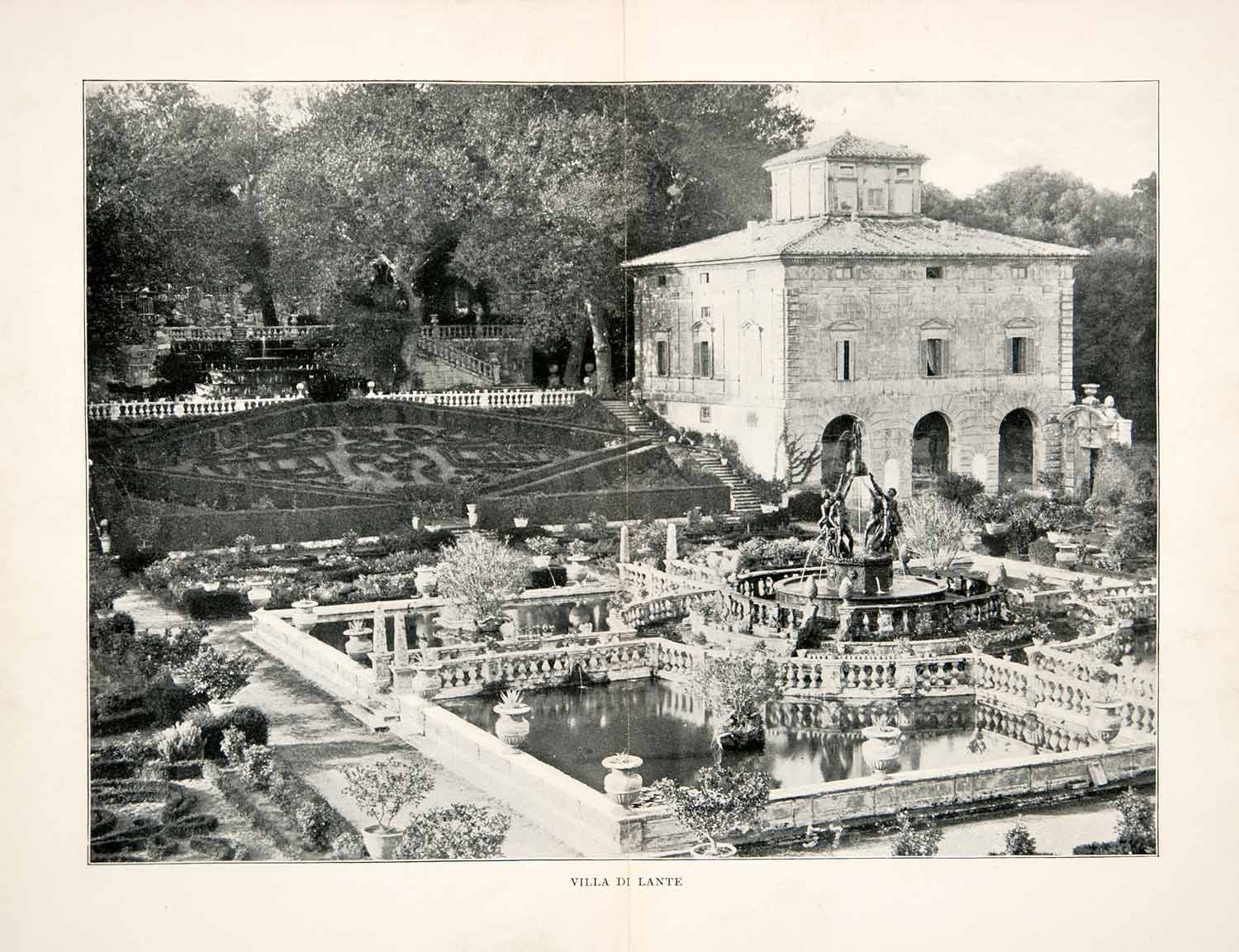 1903 Print Villa Di Lante Bagnala Mannerist Architecture Garden Viterbo XGVB1