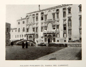 1907 Print Palazzo Foscarini S Maria Del Carmine Venice Italy Grand Canal XGVB3