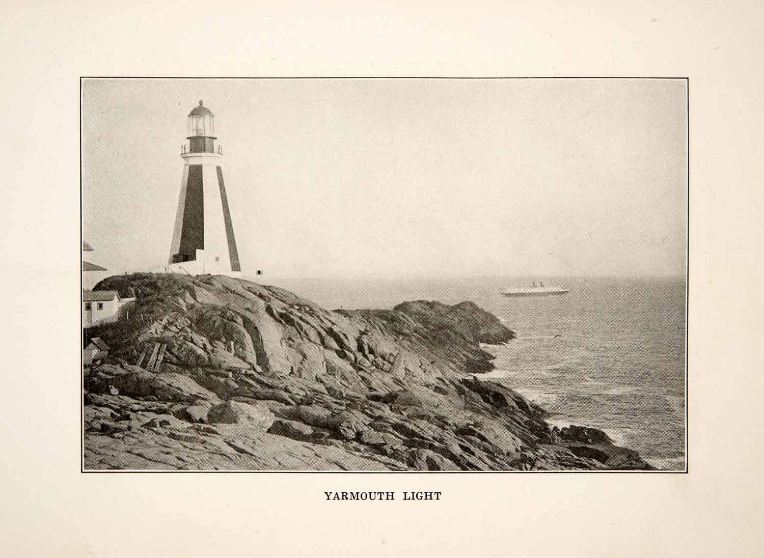 1930 Print Yarmouth Lighthouse Cape Forchu Lightstation Canada Beacon XGVB4