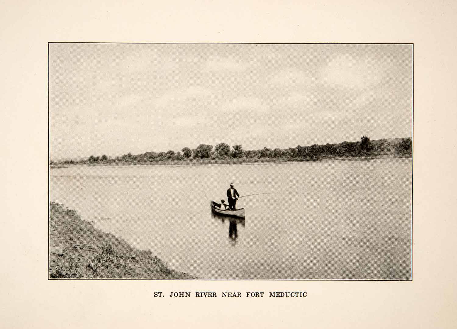 1930 Print Saint John River Fort Meductic New Brunswick Canada Fisherman XGVB4