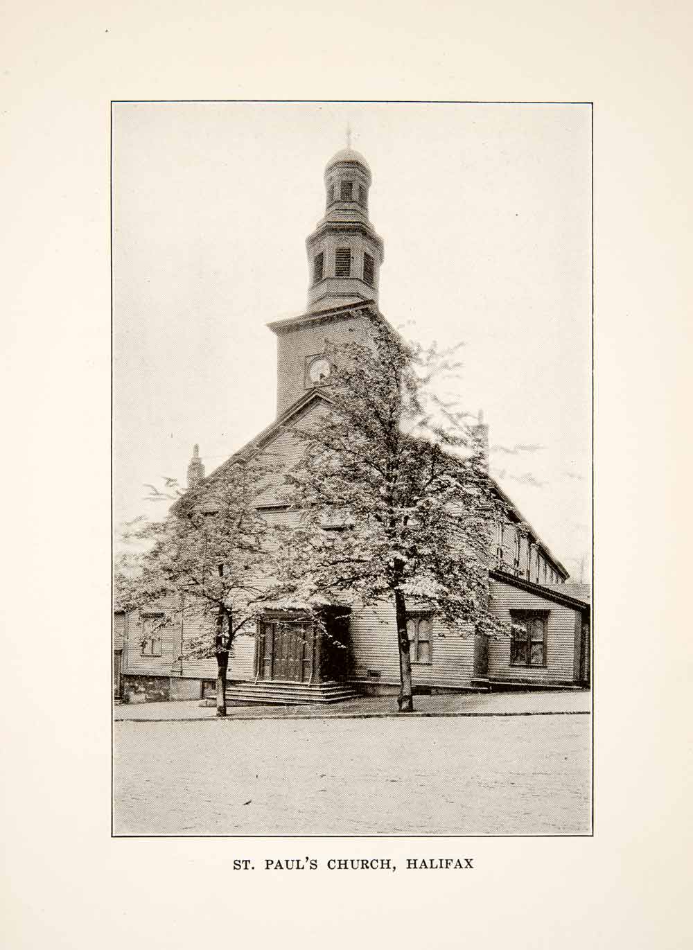 1930 Print Saint Paul Church Halifax Nova Scotia Canada Anglican Bell XGVB4