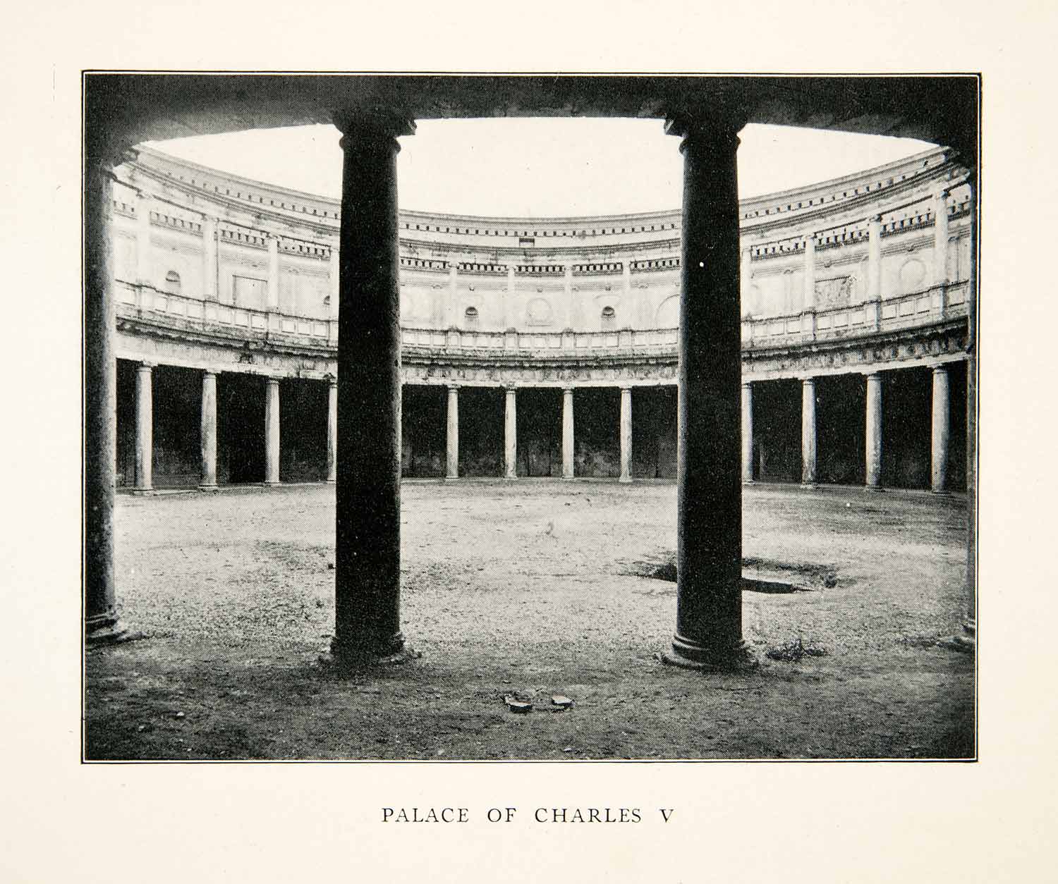 1929 Print Alhambra Granada Spain Holy Roman Emperor Charles Palace XGVB6