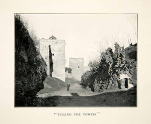 1929 Print Towers Alhambra Granada Spain Palace Complex Citadel Moors XGVB6