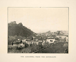 1929 Print Alhambra Palace Granada Spain Generalife Cityscape Andalusia XGVB6