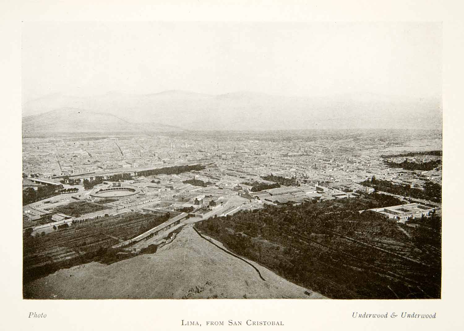 1913 Print Landscape Lima Peru City San Cristobal South America Andes XGVB7