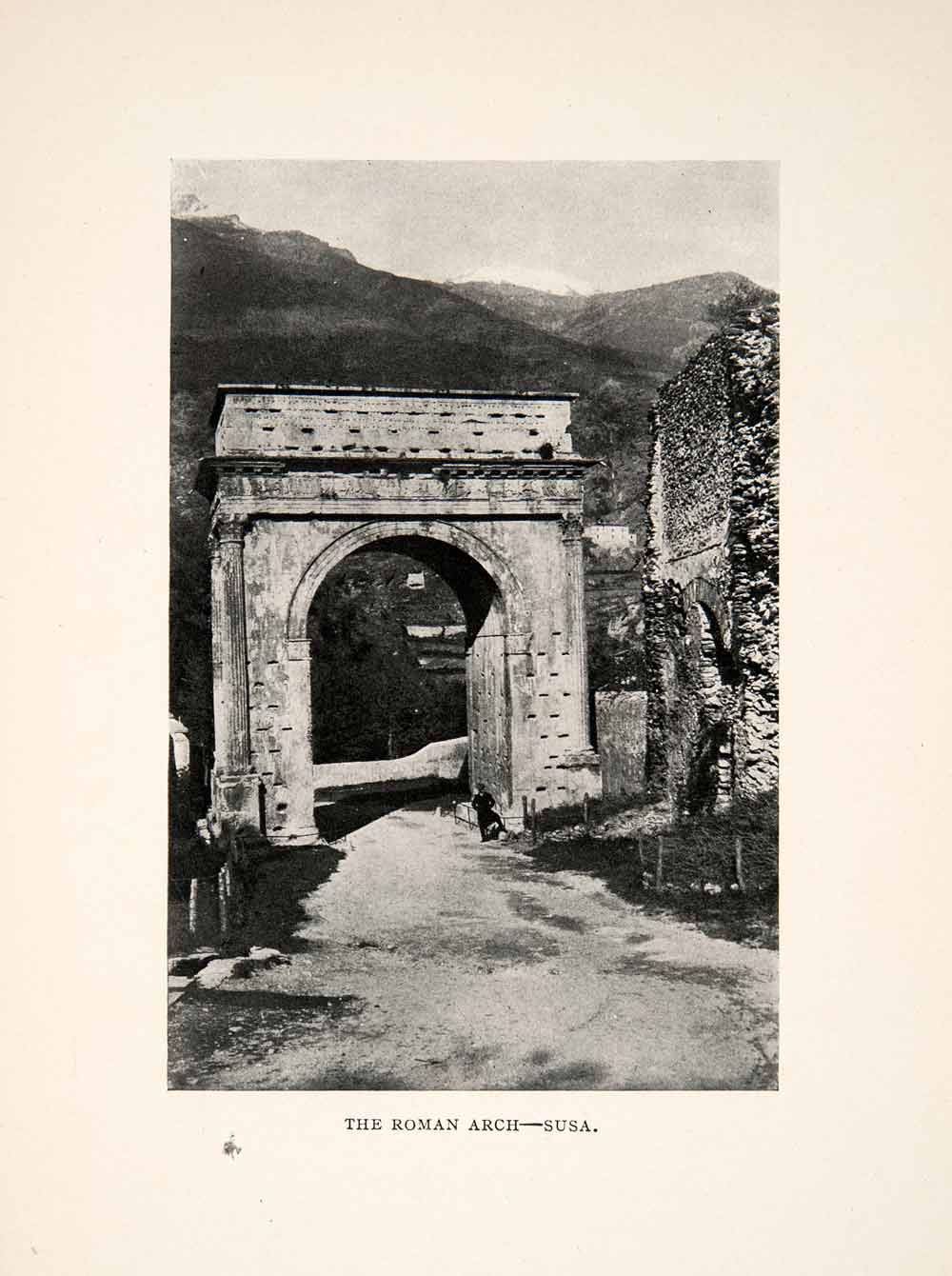1908 Print Ancient Roman Arch Augustus Architecture Susa Italy Historic XGVB8