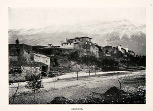 1908 Print Assergi Italy Cityscape Landscape Historic Image Roadway XGVB8