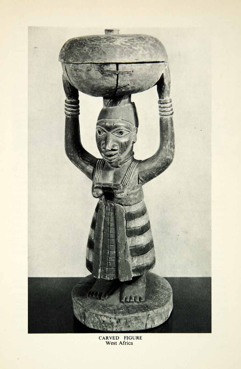 1944 Rotogravure West Africa Carved Figure Sculpture Tribal Indigenous XGVC3