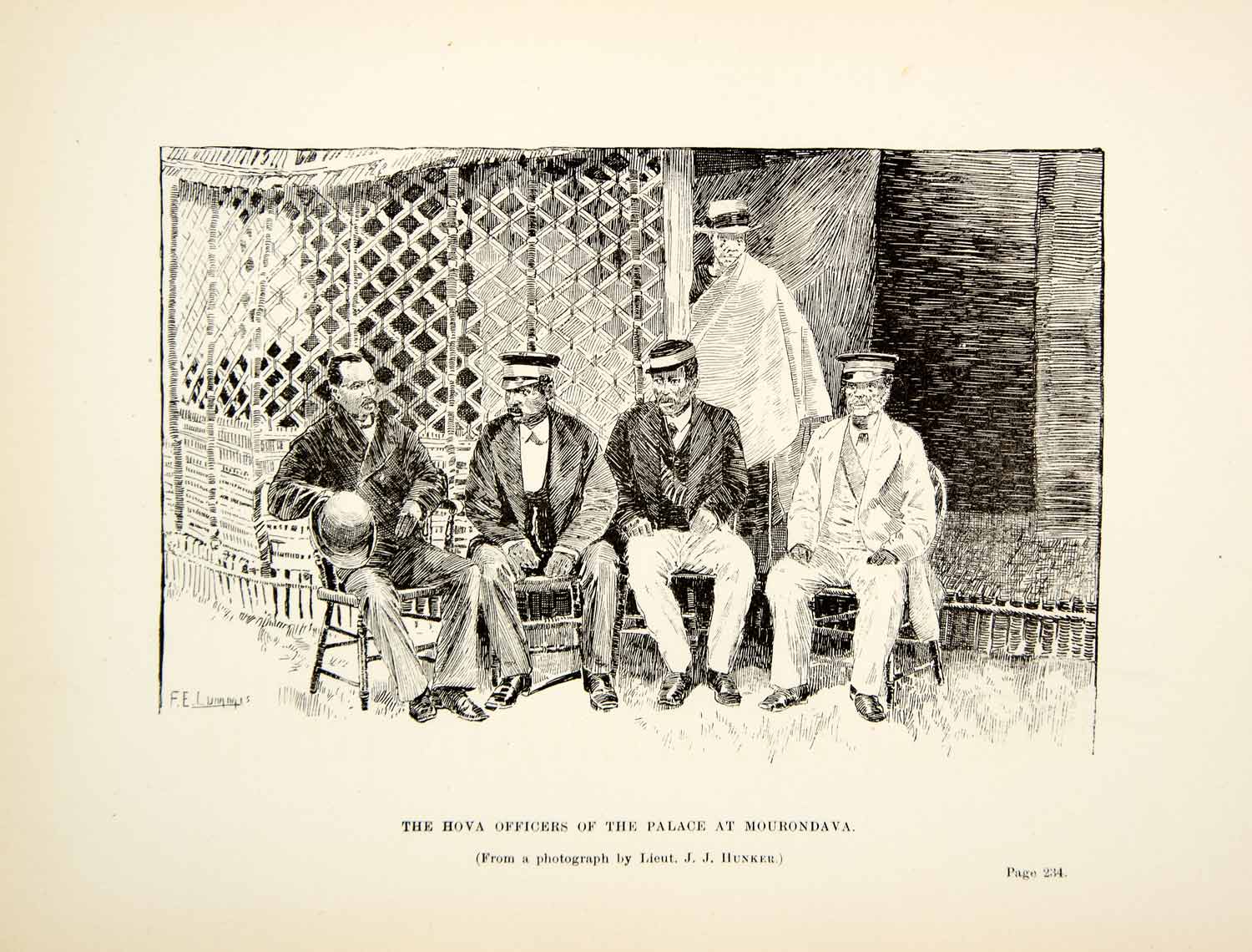 1885 Print Portrait Hova Officers Palace Morondava Madagascar Africa XGVC4