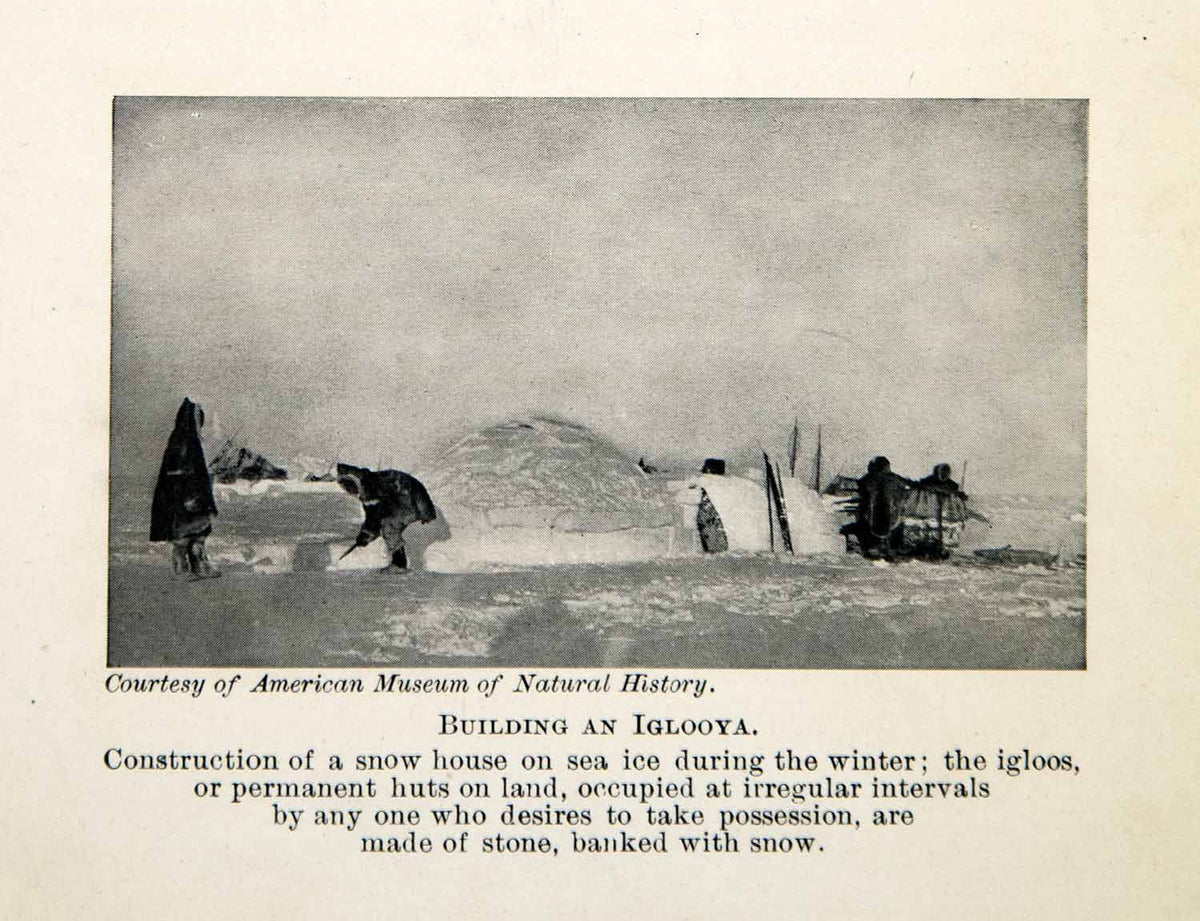 1917 Print Igloo Eskimo Inuit Traditional Dwelling Ethnic Indigenous S ...
