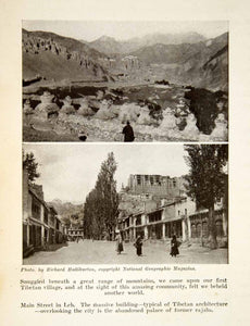 1925 Print Landscape Mountains Tibet Village Leh Rajah Palace Himalayan XGVC7