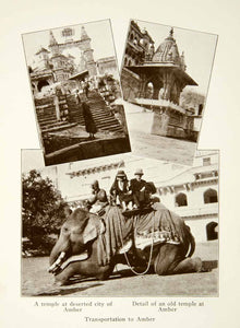 1922 Print Amber Elephant Temple India Amer Entrance Deserted Shrine XGVC8