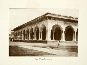 1922 Print Jain Temple Agra India Architecture Scalloped Arch Column XGVC8