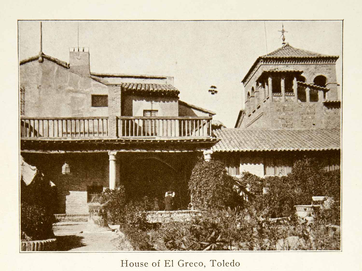 1922 Print House El Greco Toledo Spain Architecture Famous Landmark XGVC8