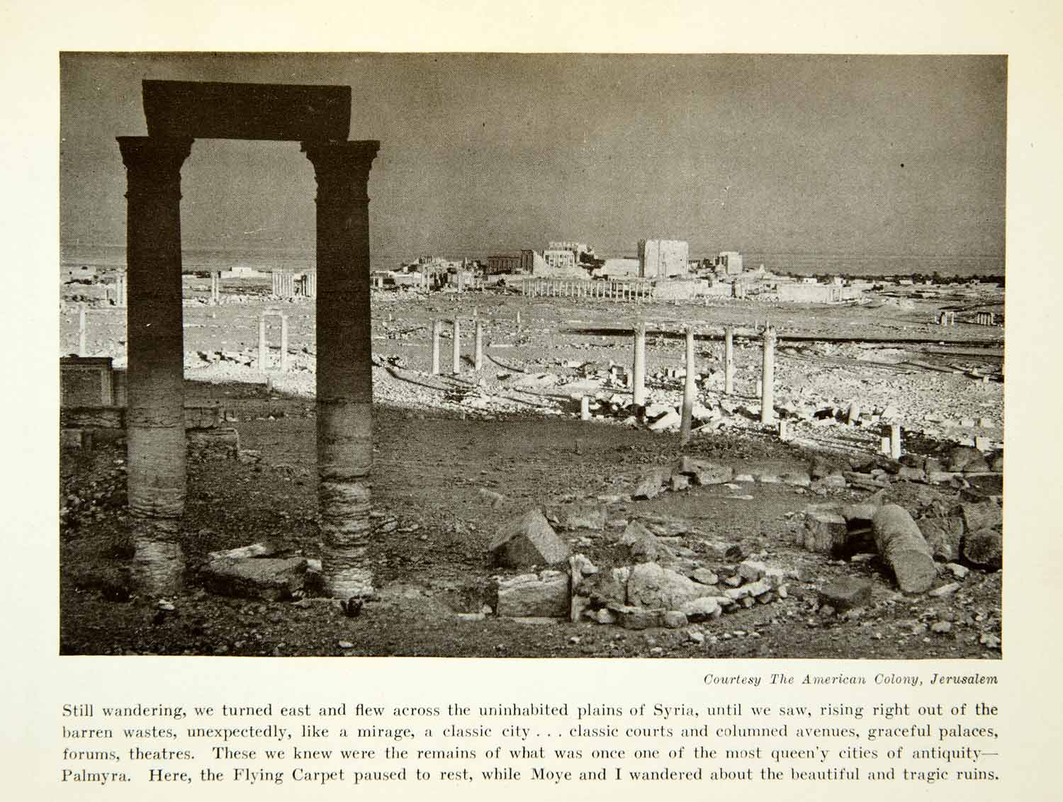 1932 Print Syria Palmyra Ruins Flying Carpet Expedition Richard XGVC9