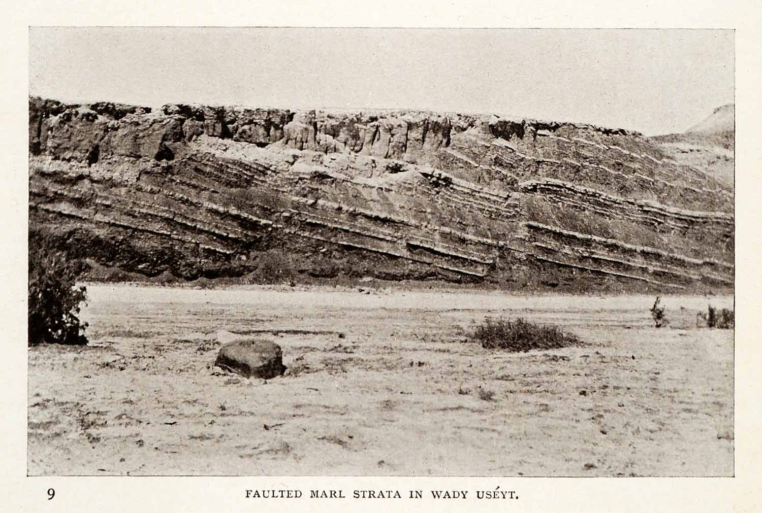 1906 Print Faulted Marl Strata Wady Useyt Sinai Egypt Geology Rock Layers XGW4