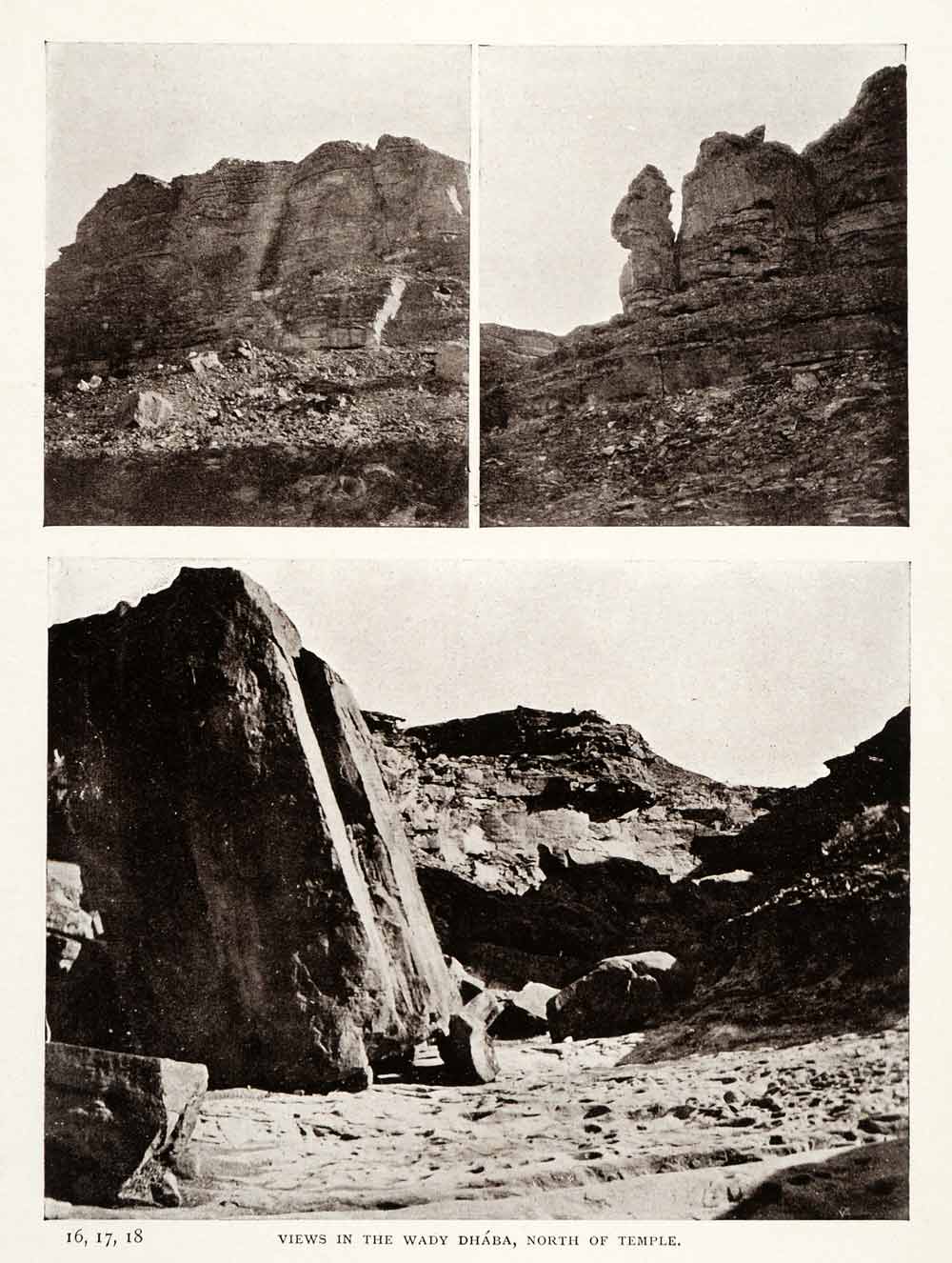 1906 Print Views Wady Dhaba Temple Serabit Sinai Egypt Mountains Rocks XGW4
