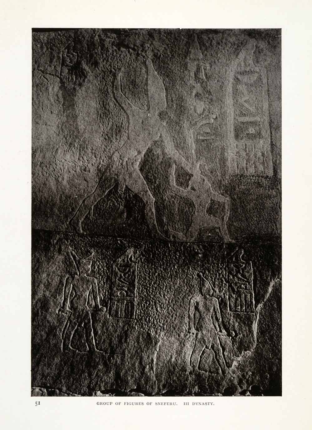 1906 Print Figures Sneferu Dynasty Maghareh Archeology Geology Sinai Egypt XGW4