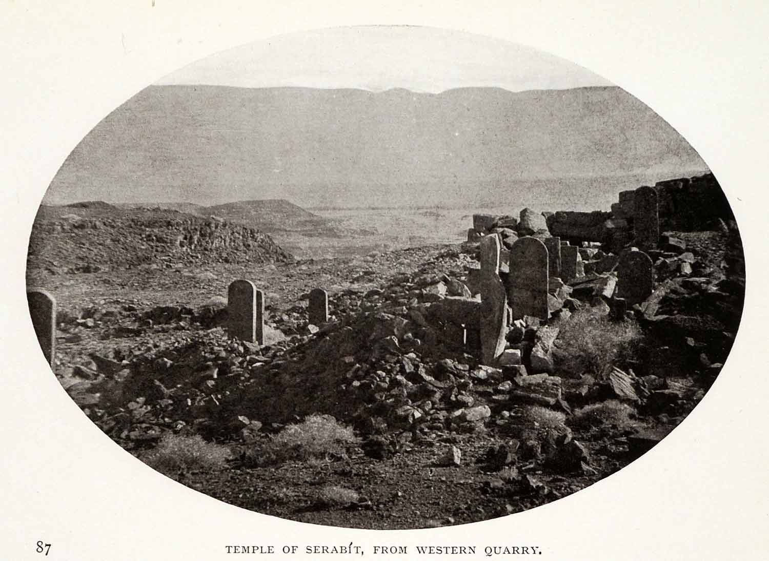 1906 Print Temple Serabit Khadim Hathor Goddess Ancient Archeology Sinai XGW4